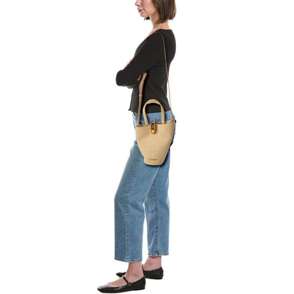 Jacquemus Logo Suede Bucket Bag, Beige - Picture 4 of 5